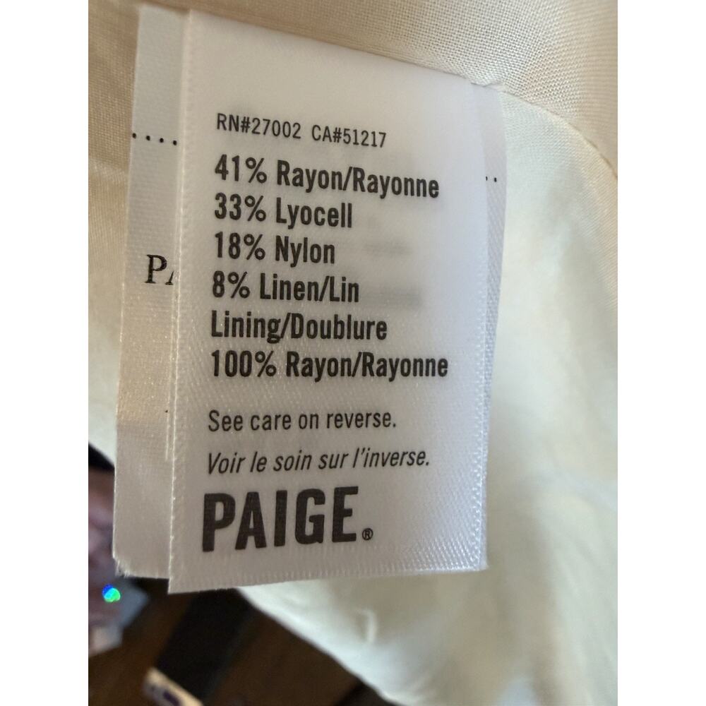 Anthropologie Paige Arpreggio Smocked Linen midi dress Cream size 4 NWT $279 - Picture 8 of 15